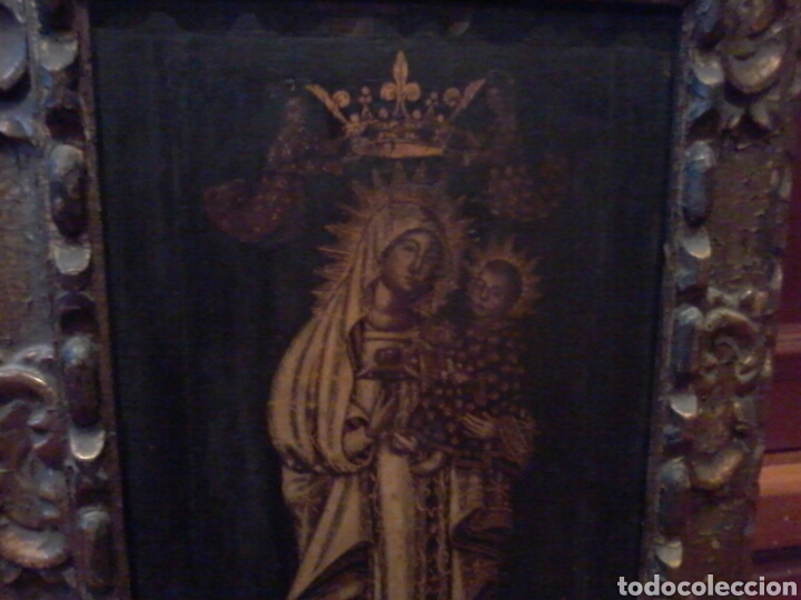 Arte: Cuadro- tabla .de la Virgen. - Foto 2