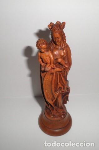 Arte: VIRGEN CON NI&Ntilde;O EN MADERA MACIZA - Foto 2