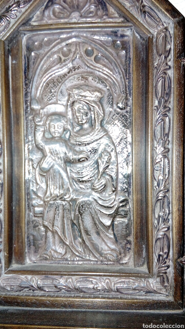 Arte: Tr&iacute;ptico en plata de ley y madera de nogal - Foto 2