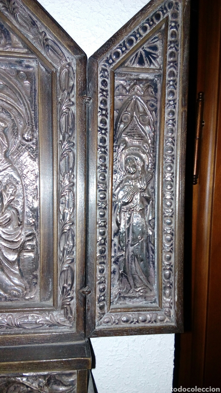 Arte: Tr&iacute;ptico en plata de ley y madera de nogal - Foto 3