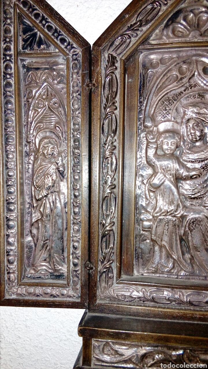 Arte: Tr&iacute;ptico en plata de ley y madera de nogal - Foto 4