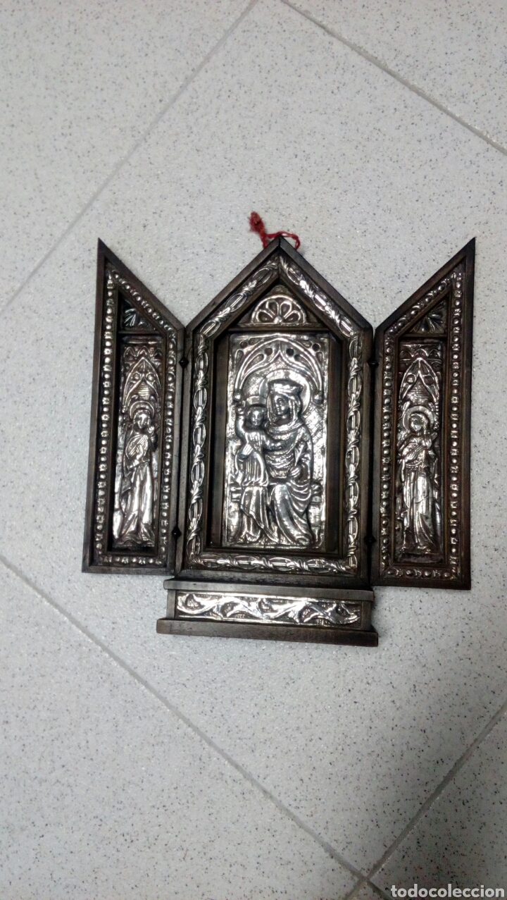 Arte: Tr&iacute;ptico en plata de ley y madera de nogal - Foto 8