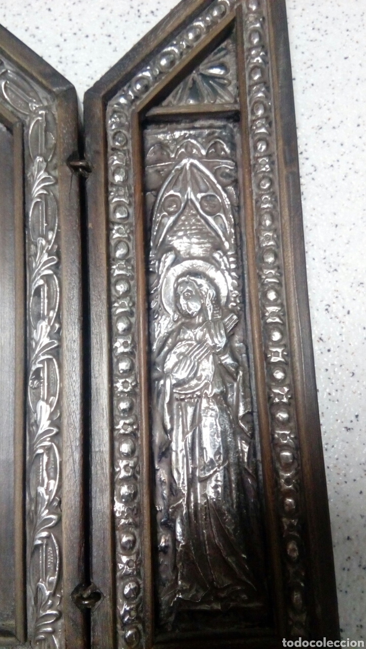 Arte: Tr&iacute;ptico en plata de ley y madera de nogal - Foto 9
