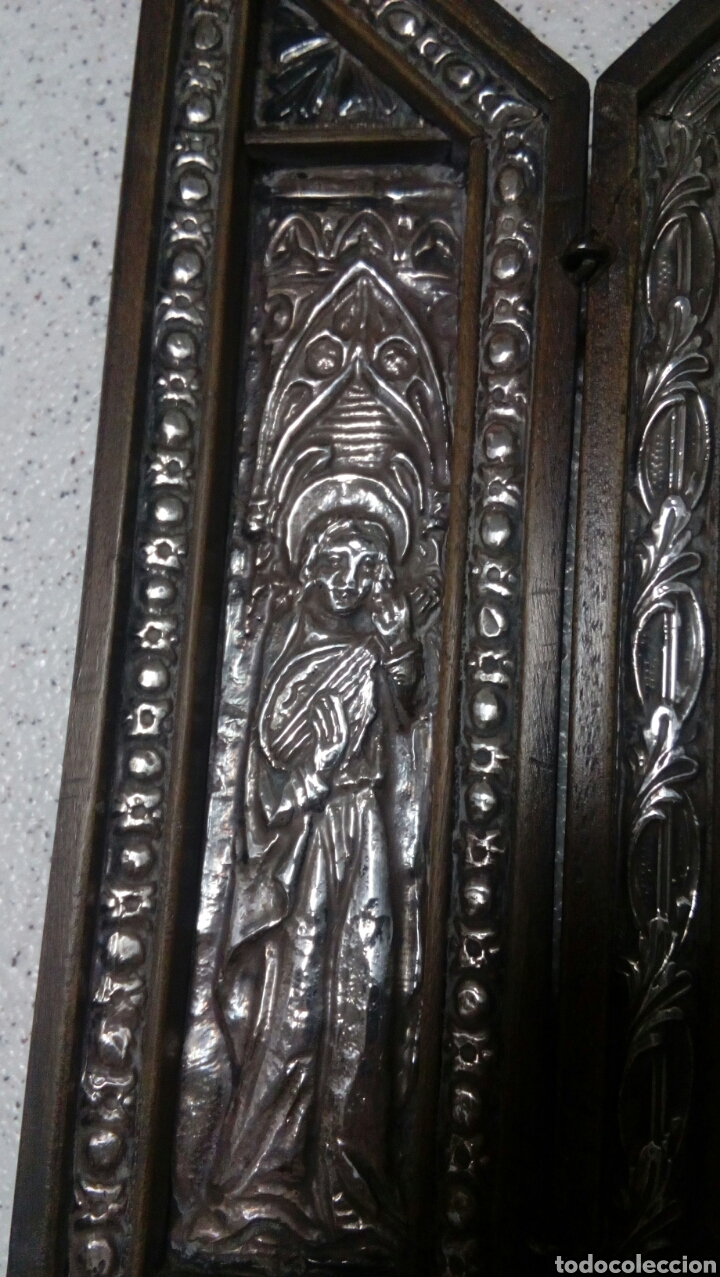 Arte: Tr&iacute;ptico en plata de ley y madera de nogal - Foto 10