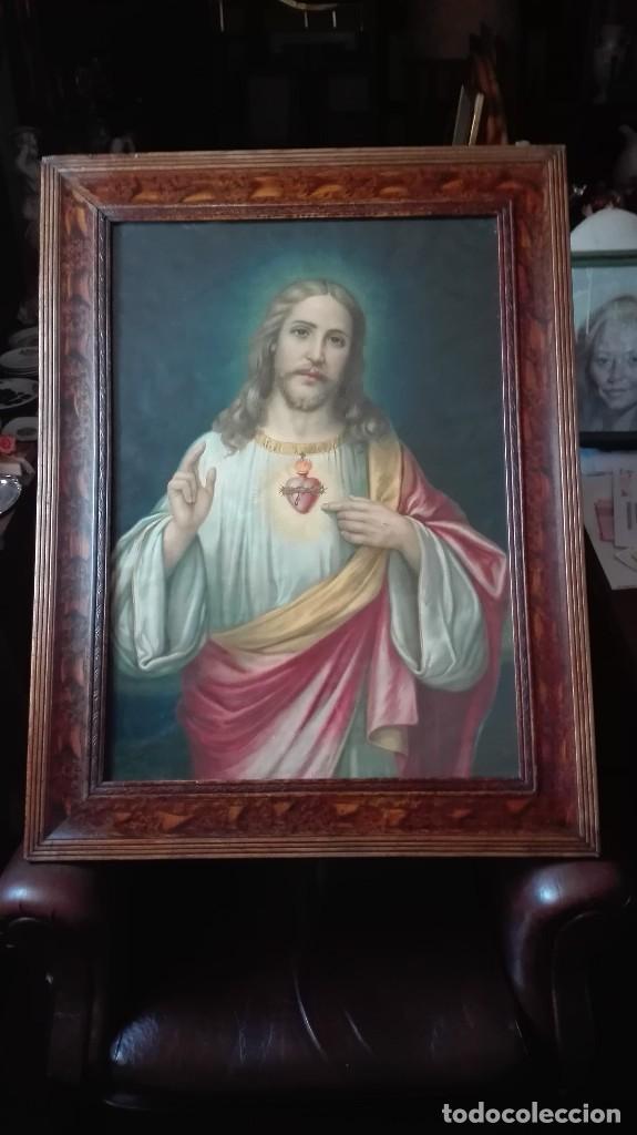 Arte: Coraz&oacute;n de Jes&uacute;s enmarcado,s:XIX. - Foto 1