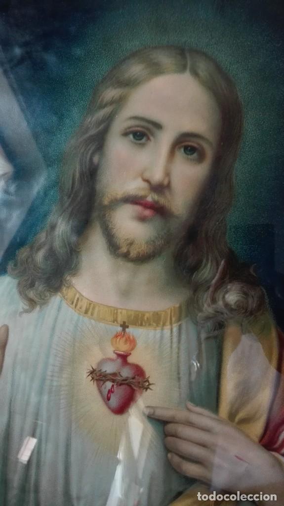 Arte: Coraz&oacute;n de Jes&uacute;s enmarcado,s:XIX. - Foto 2