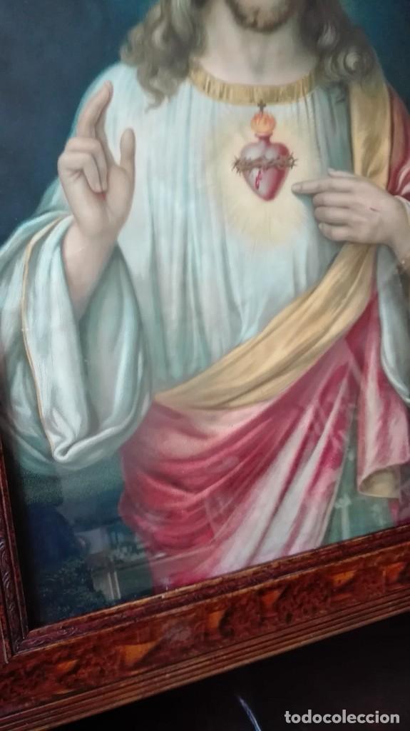 Arte: Coraz&oacute;n de Jes&uacute;s enmarcado,s:XIX. - Foto 3