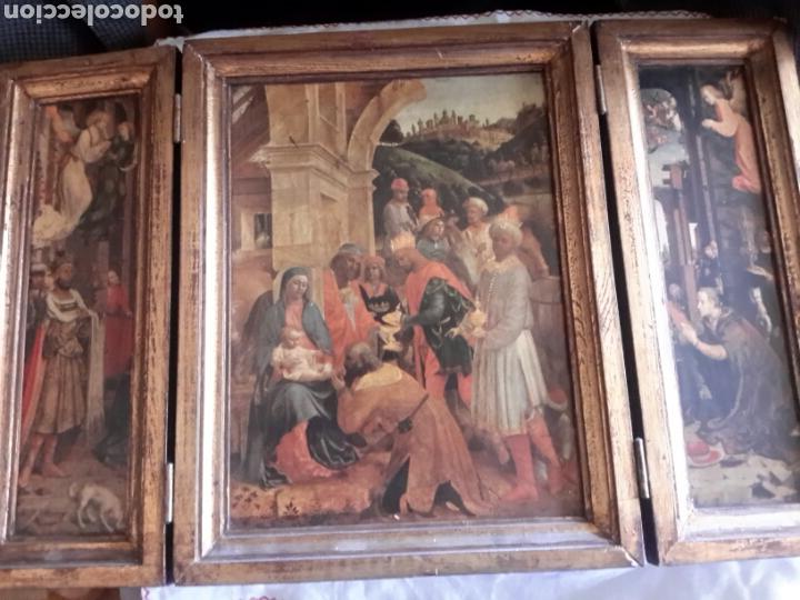 Arte: Antiguo triptico religioso - Foto 1