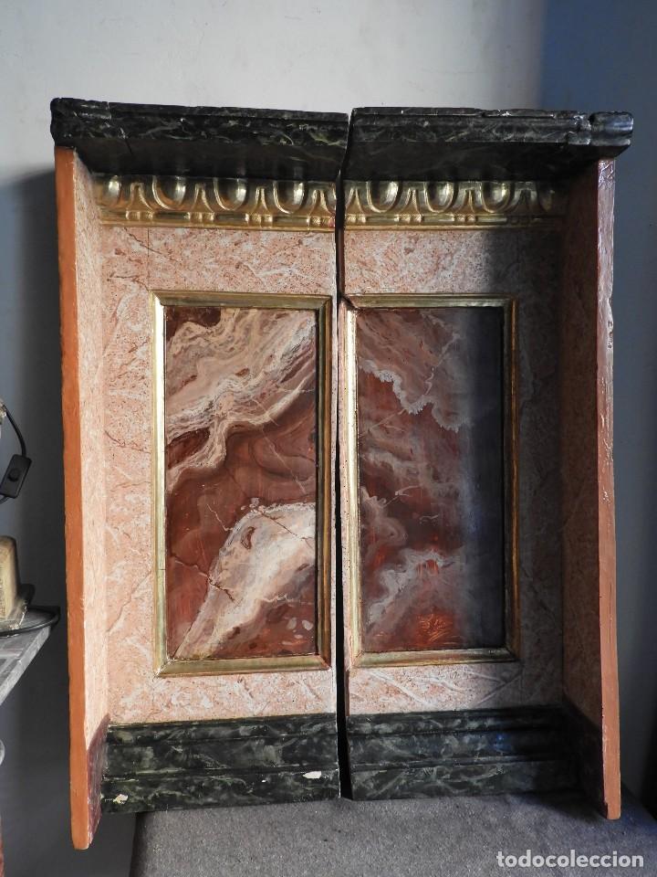 Arte: ANTIGUO RETABLO DE MADERA - Foto 2