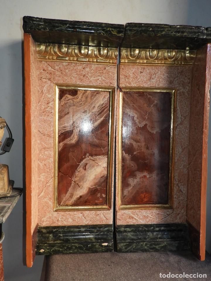 Arte: ANTIGUO RETABLO DE MADERA - Foto 3