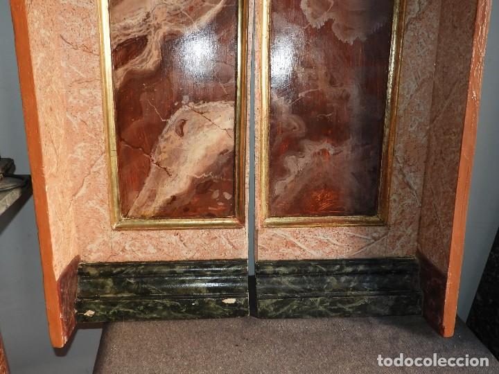 Arte: ANTIGUO RETABLO DE MADERA - Foto 5