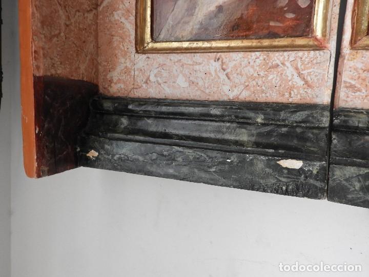 Arte: ANTIGUO RETABLO DE MADERA - Foto 6