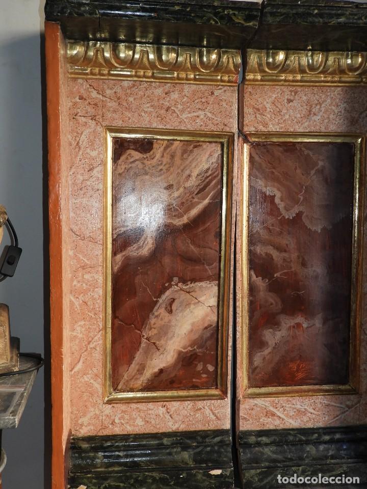 Arte: ANTIGUO RETABLO DE MADERA - Foto 10
