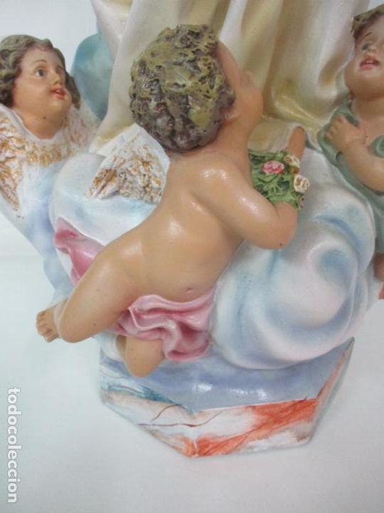 Arte: Preciosa Virgen Purísima - Estuco Policromado - 89 cm Altura - Sello El Arte Cristiano, Olot - Foto 6 - 139312310