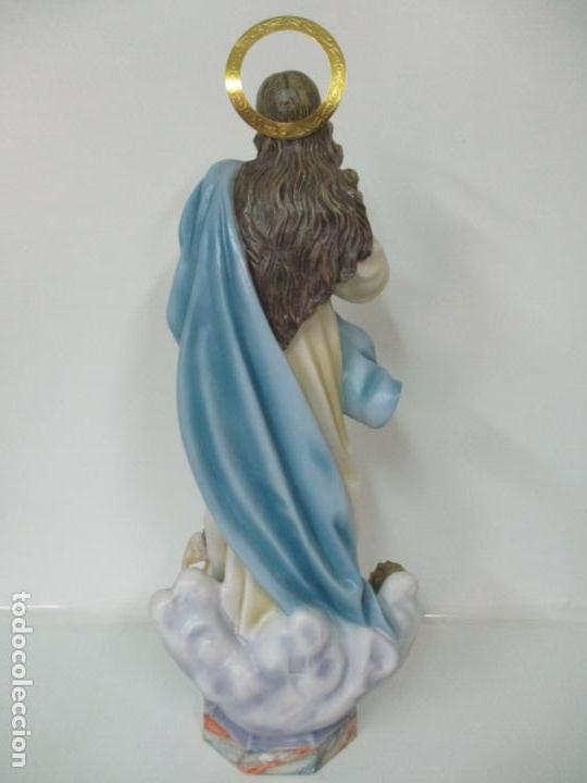 Arte: Preciosa Virgen Purísima - Estuco Policromado - 89 cm Altura - Sello El Arte Cristiano, Olot - Foto 21 - 139312310
