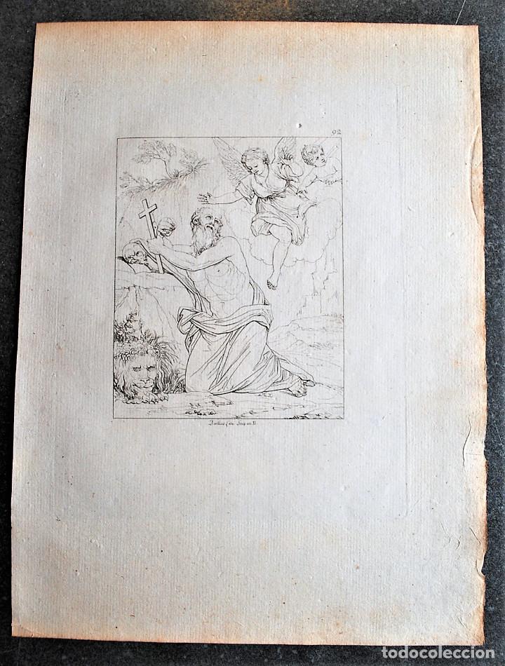 Arte: San Jer&oacute;nimo . Grabado original del siglo XIX. - Foto 1
