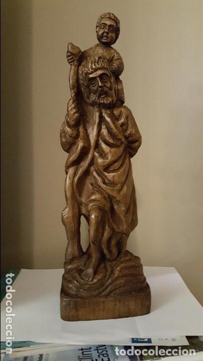 Arte: EXCELENTE TALLA DE MADERA SAN CRISTOBAL - Foto 1