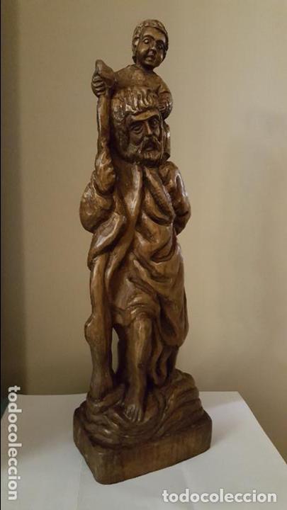 Arte: EXCELENTE TALLA DE MADERA SAN CRISTOBAL - Foto 3