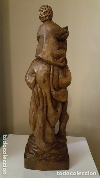 Arte: EXCELENTE TALLA DE MADERA SAN CRISTOBAL - Foto 4