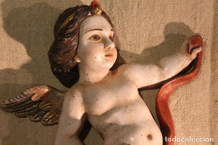 Arte: PAREJA DE ANGELES EN MADERA - Foto 3