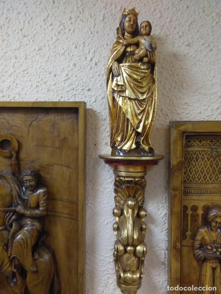 Arte: virgen del pilar de madera policromada - Foto 1
