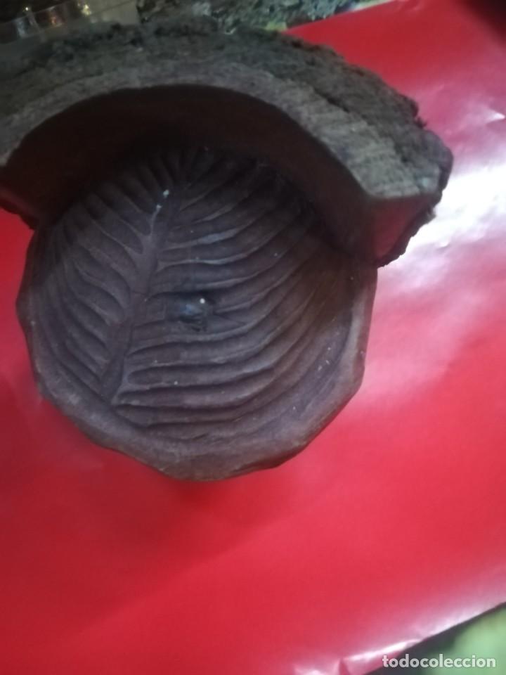 Arte: ROSTRO DE CRISTO TALLADO EN TRONCO DE MADERA, - Foto 3