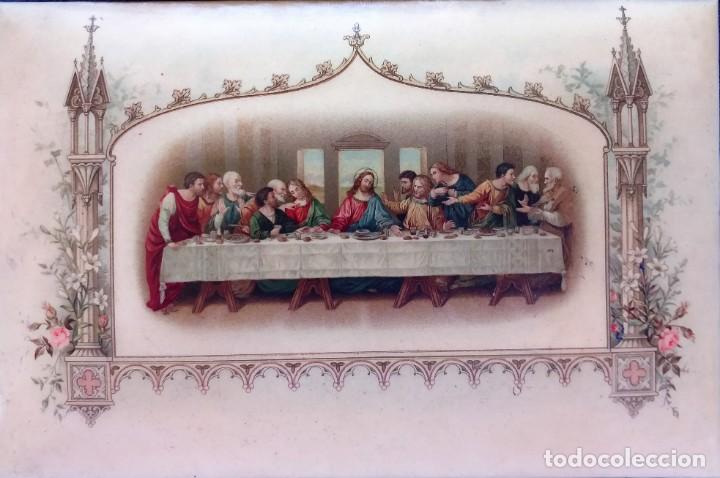 Arte: Cuadro de la ultima Cena en celuloide s.XIX - Foto 1