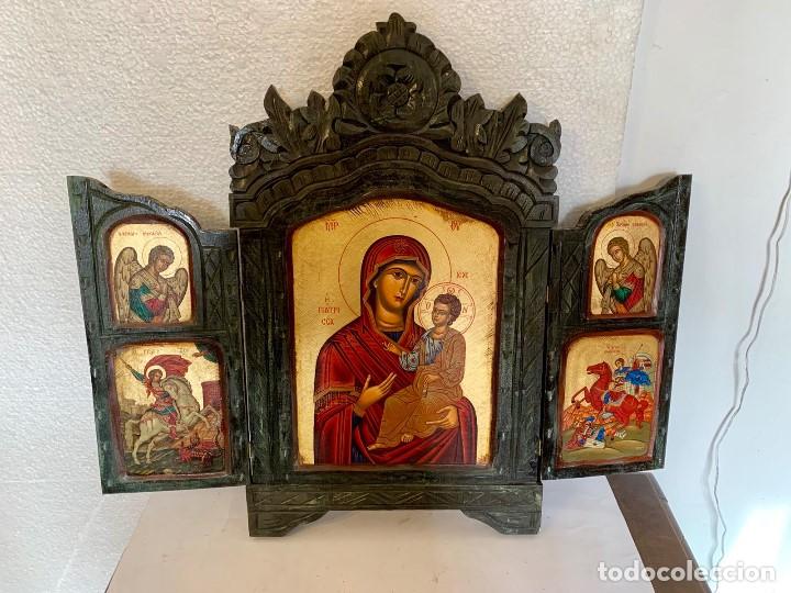 Arte: .TRIPTICO RETABLO RELIGIOSO - Foto 4