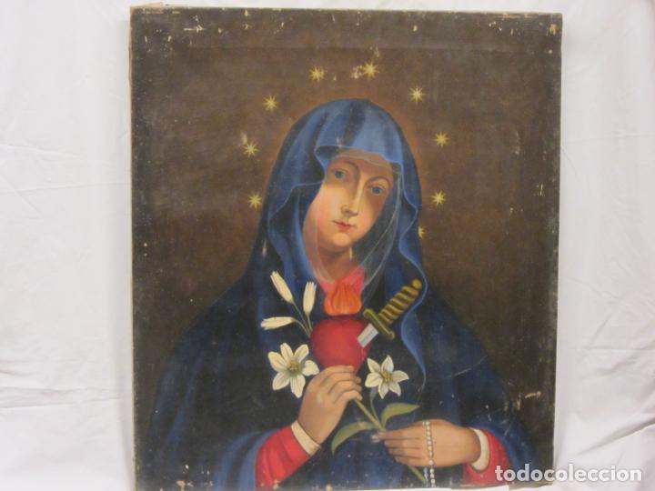 Arte: Virgen Dolorosa con flores - Foto 1