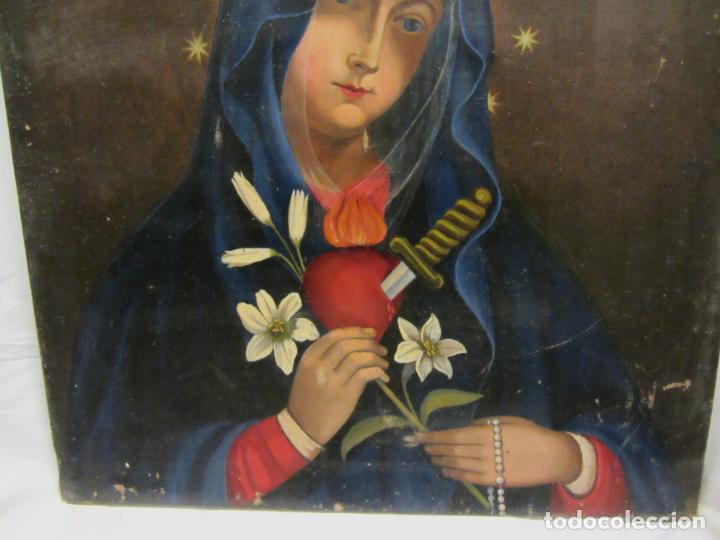 Arte: Virgen Dolorosa con flores - Foto 3