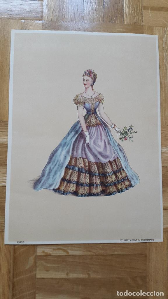 lámina litografia - mujer con traje época y ram - Comprar Litografías  Religiosas Antiguas en todocoleccion - 152642010