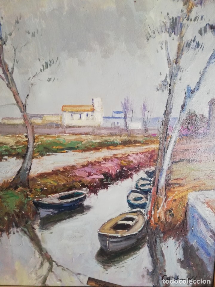 Arte: Paisaje con Barcas de Carbonell - Foto 1