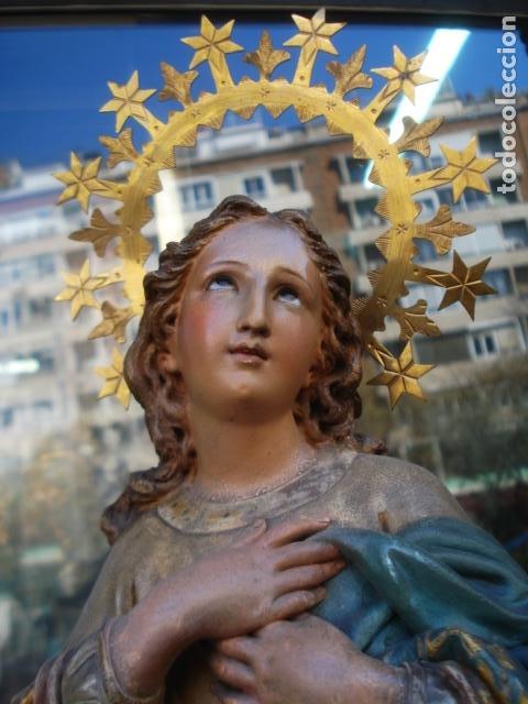 Arte: SXIX Magn&iacute;fica talla de madera Inmaculada Concepci&oacute;n - Foto 43