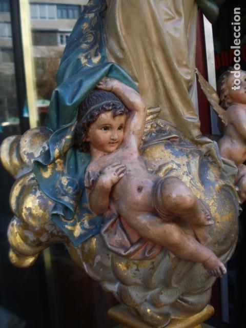 Arte: SXIX Magn&iacute;fica talla de madera Inmaculada Concepci&oacute;n - Foto 45