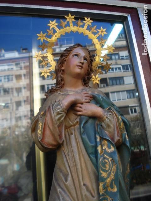 Arte: SXIX Magn&iacute;fica talla de madera Inmaculada Concepci&oacute;n - Foto 50