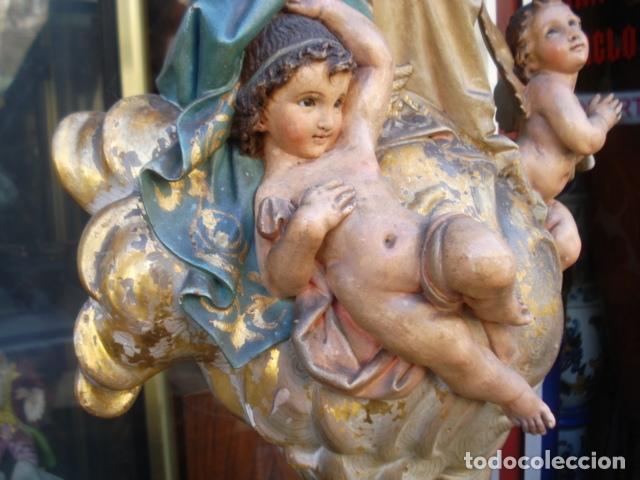 Arte: SXIX Magn&iacute;fica talla de madera Inmaculada Concepci&oacute;n - Foto 51