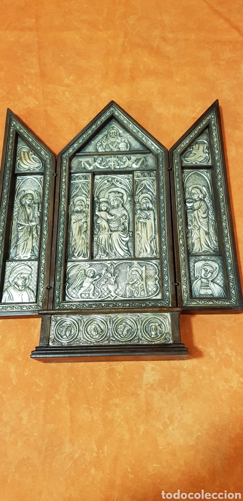 Arte: TRIPTICO PLATA REPUJADA - Foto 2