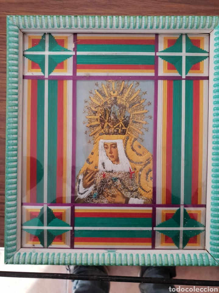 Arte: Cuadro antiguo bordado a mano - Foto 1