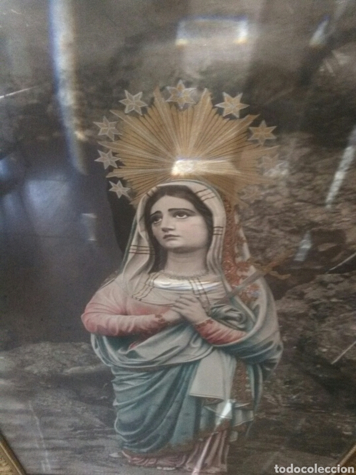 Kunst: MAGESTUOSO Y ANTIGUO CUADRO.VIRGEN DE LOS DOLORES.SIGLO XX.A&Ntilde;O 1931.PRECIOSO.IGLESIA CAPILLA