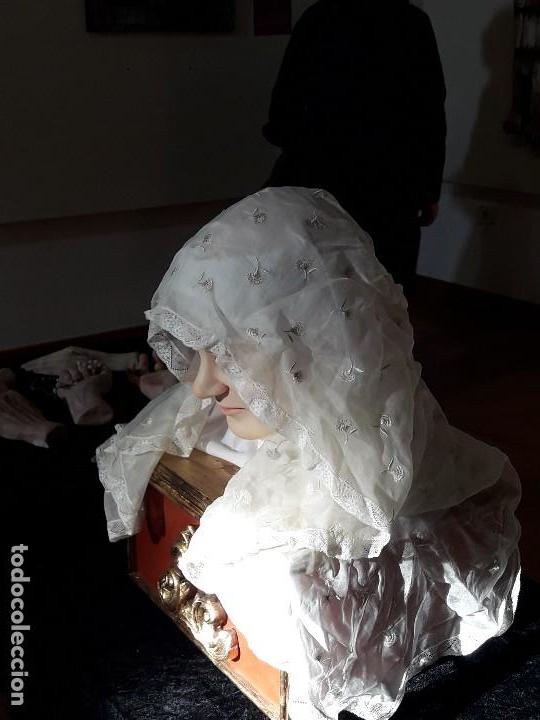 Arte: Busto de virgen en cera policromada - Foto 2