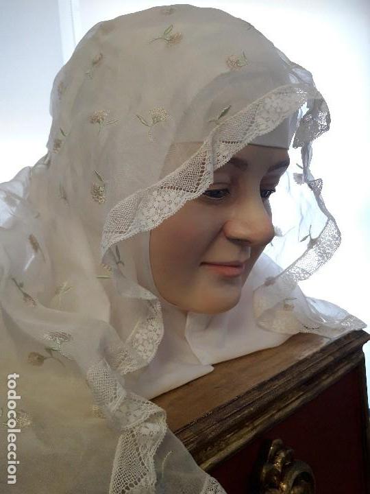 Arte: Busto de virgen en cera policromada - Foto 8