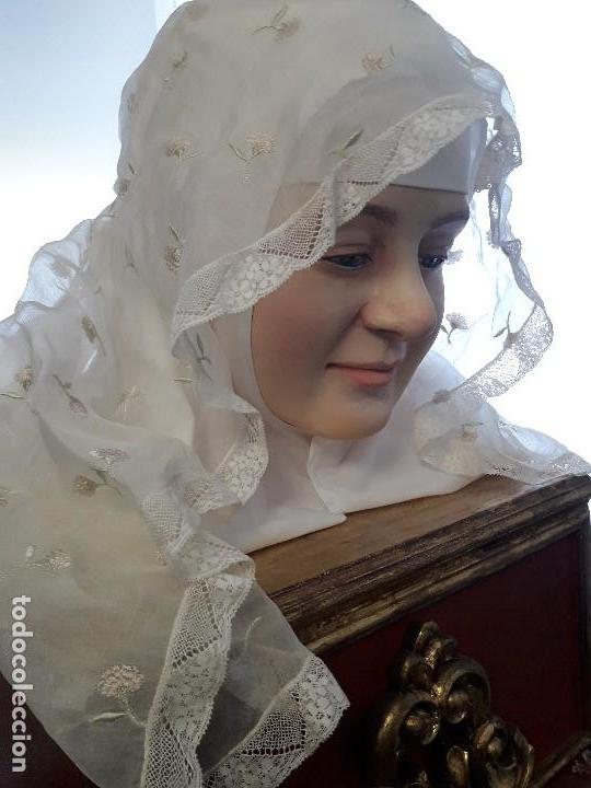 Arte: Busto de virgen en cera policromada - Foto 9