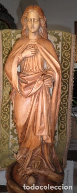 Arte: VIRGEN INMACULADA EN MADERA DE NOGAL - Foto 4