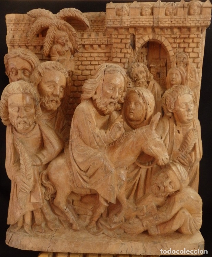 entrada triunfal de jesús en jerusalén. relieve - Comprar Escultura  Religiosa Antigua en todocoleccion - 166959772