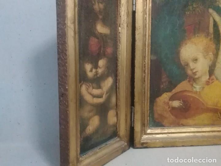 Arte: Triptico antiguo religioso 49x28x3 ctms - Foto 4