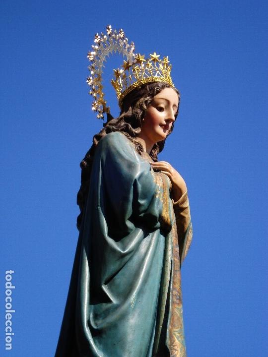 Arte: INMACULADA CONCEPCI&Oacute;N ESCUELA ESPA&Ntilde;OLA SXIX TALLA DE MADERA GRANDES MEDIDAS