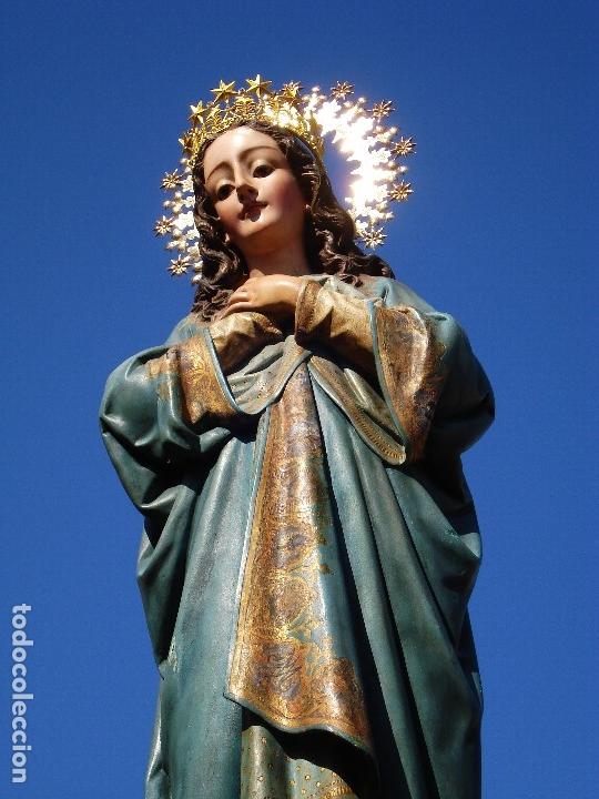 Arte: INMACULADA CONCEPCI&Oacute;N ESCUELA ESPA&Ntilde;OLA SXIX TALLA DE MADERA GRANDES MEDIDAS