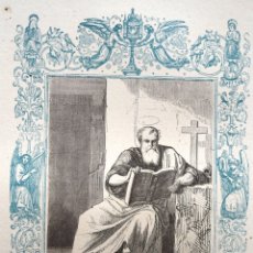 Arte: SAN CIRILO, OBISPO Y MARTIR - GRABADO DÉCADAS 1850-1860 - BUEN ESTADO