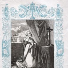 Arte: SAN LOPE, OBISPO - GRABADO DÉCADAS 1850-1860 - BUEN ESTADO