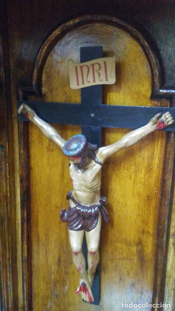 Arte: CRISTO CRUCIFICADO EN CAPILLA DE MADERA - Foto 6